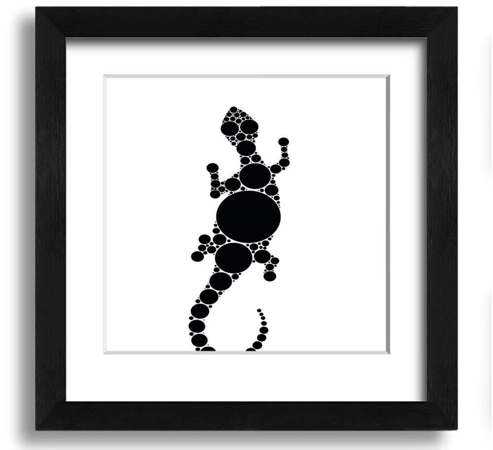 Aboriginal Lizard 5 Square Framed Print showcasing vibrant colors and intricate designs, ready to hang.