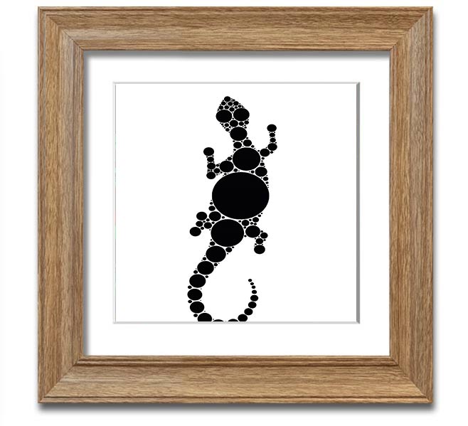 Aboriginal Lizard 5 Square Framed Print showcasing vibrant colors and intricate designs, ready to hang.