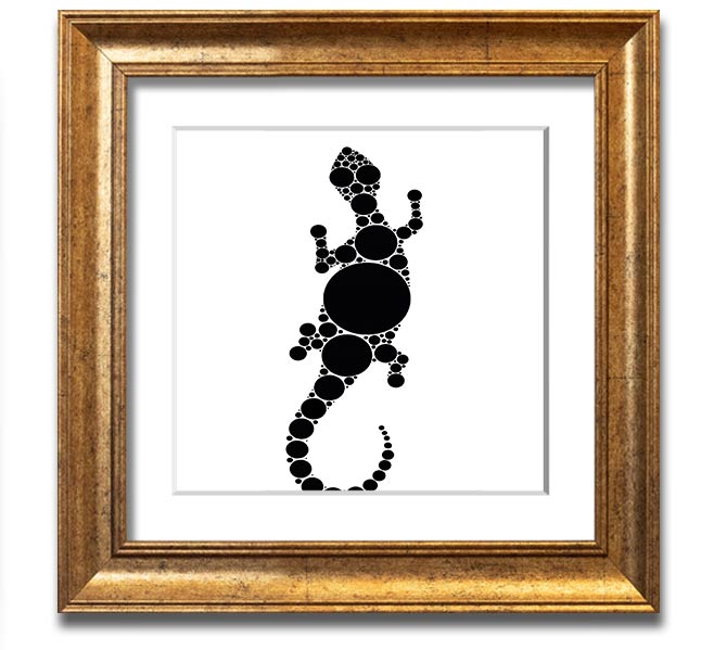 Aboriginal Lizard 5 Square Framed Print showcasing vibrant colors and intricate designs, ready to hang.