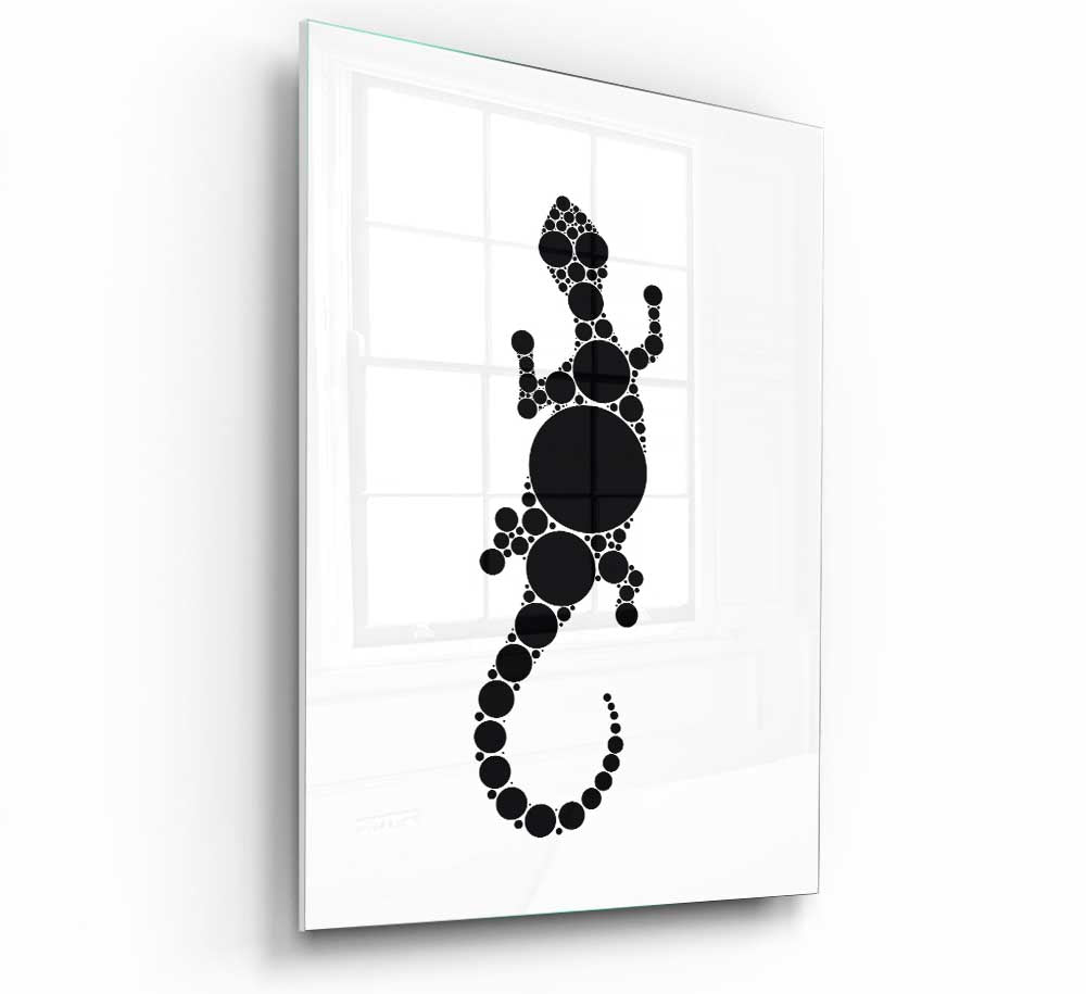 Aboriginal Lizard 5 glass print featuring a vibrant lizard design, perfect for modern home decor.