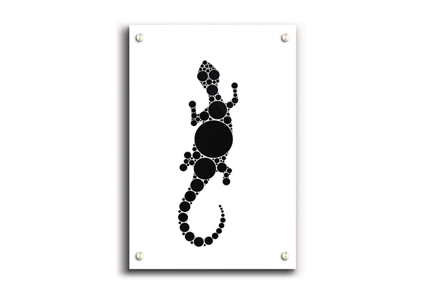 Aboriginal Lizard 5 acrylic print featuring vibrant colors and intricate designs on 5mm thick acrylic glass.