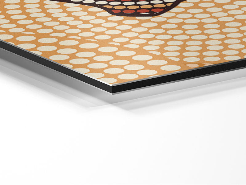 A vibrant Aboriginal Map printed on brushed aluminium dibond, showcasing intricate designs and colors.