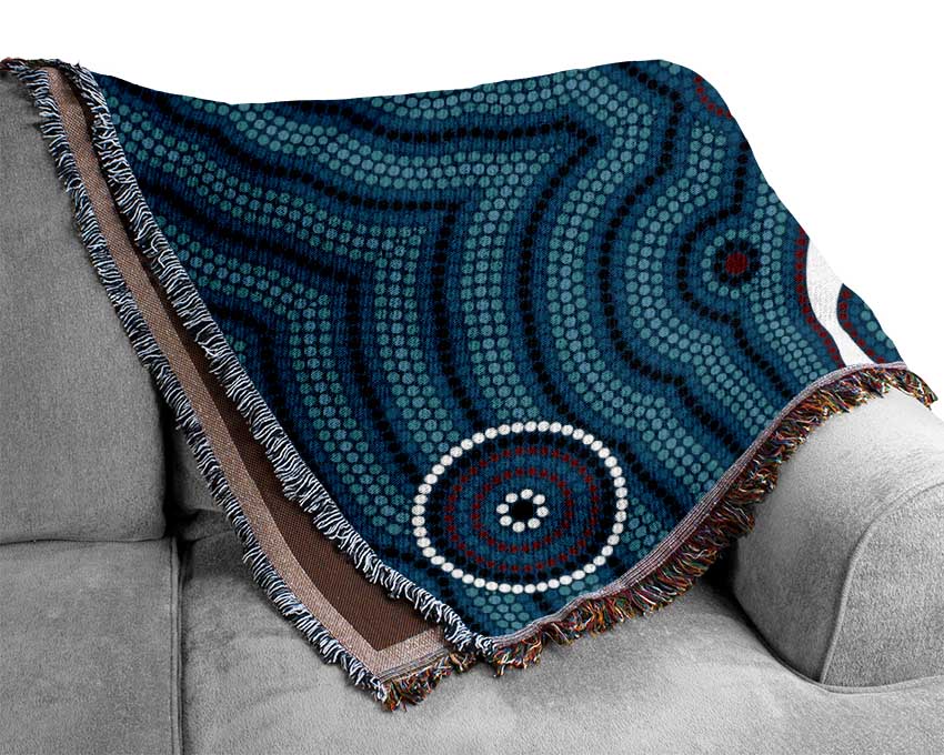 Aboriginal Pattern 1 throw blanket made from 100% cotton, featuring intricate designs and a luxurious finish, perfect for home decor.