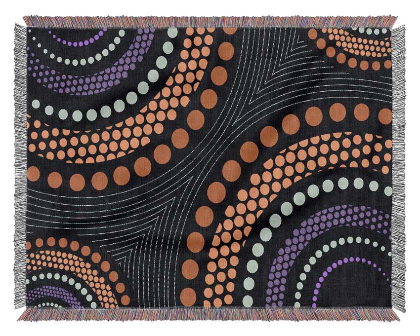 Aboriginal Pattern 11 throw blanket made from 100% cotton, featuring a unique design and luxurious thermal weave.