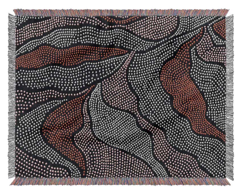 Aboriginal Pattern 10 throw blanket made from 100% cotton with intricate designs, perfect for bed or couch.