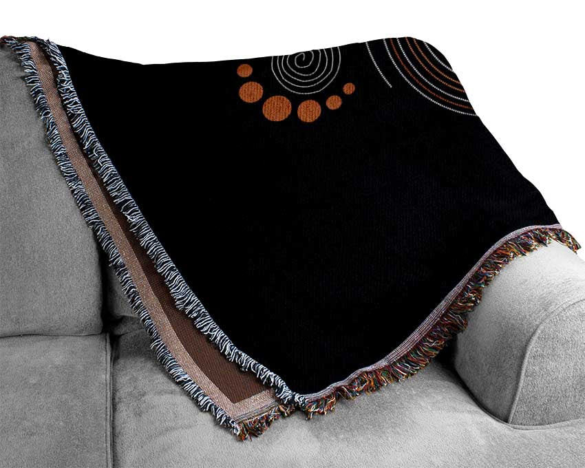 Aboriginal Pattern 12 throw blanket made from 100% cotton, featuring intricate designs and a luxurious finish, perfect for home decor.