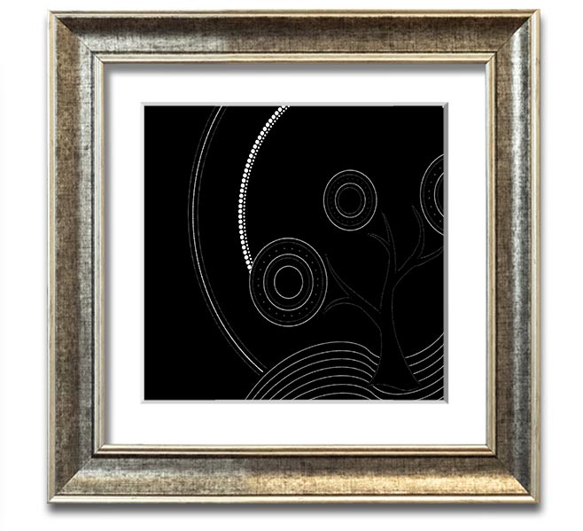 Aboriginal Pattern 13 Square Framed Print showcasing intricate designs in a stylish frame.