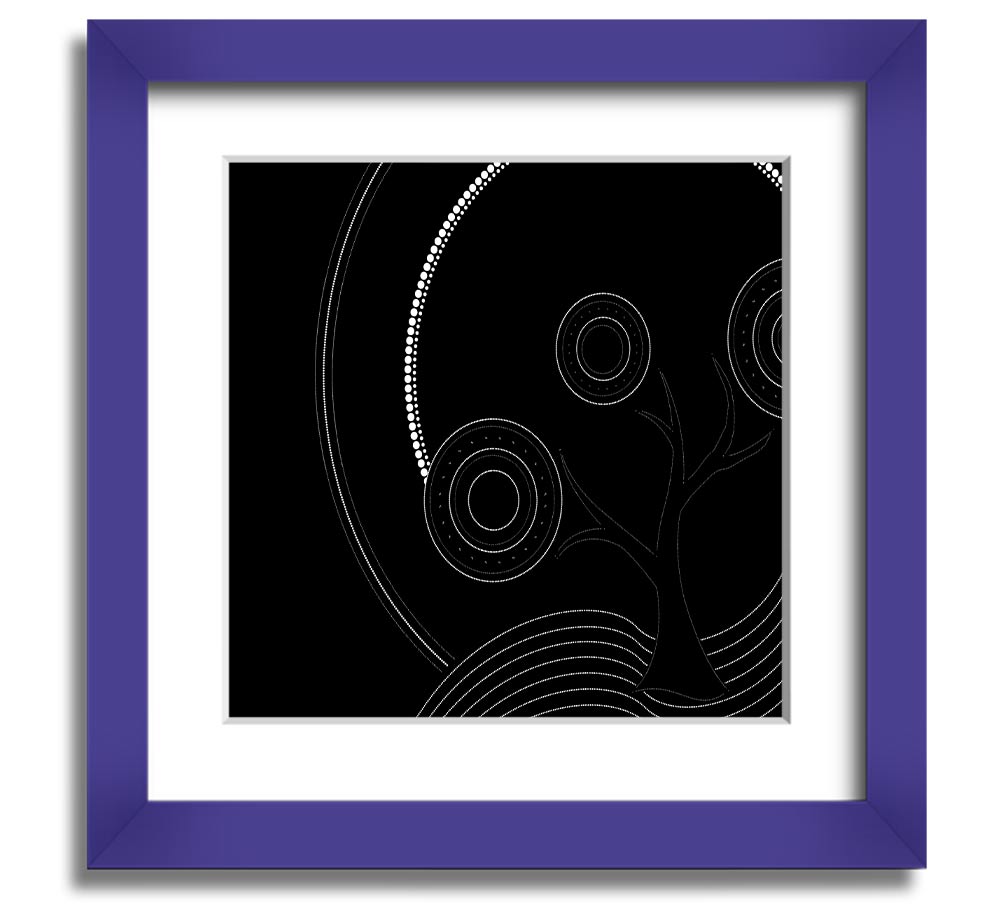 Aboriginal Pattern 13 Square Framed Print showcasing intricate designs in a stylish frame.