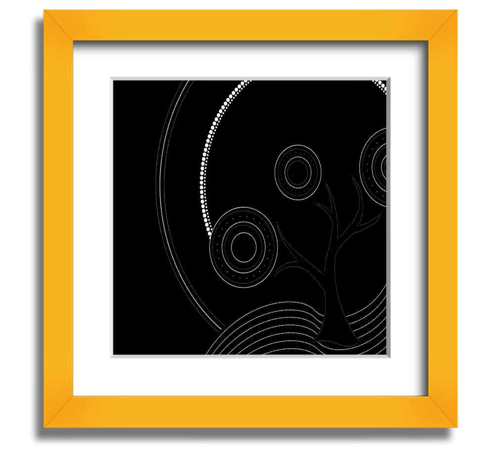 Aboriginal Pattern 13 Square Framed Print showcasing intricate designs in a stylish frame.