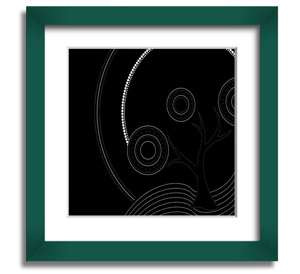 Aboriginal Pattern 13 Square Framed Print showcasing intricate designs in a stylish frame.