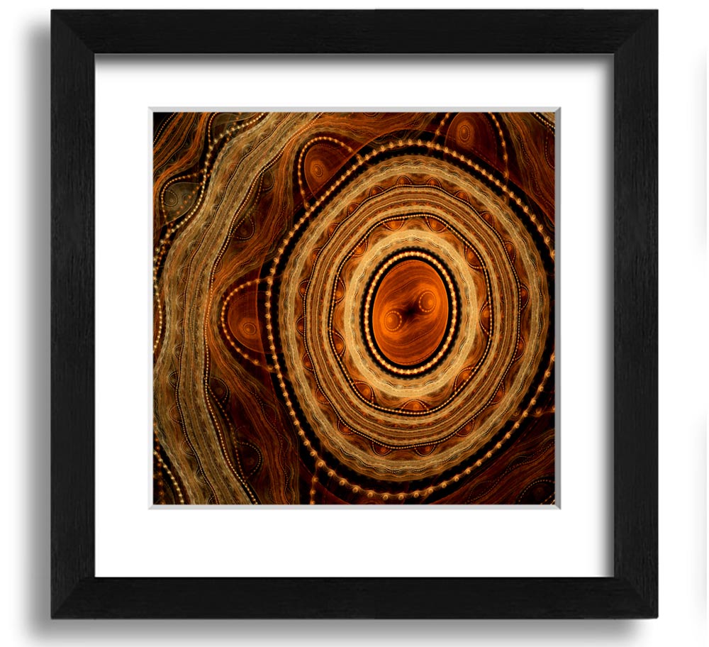 Aboriginal Tribal Power Square Framed Print with intricate tribal designs in a stylish frame.