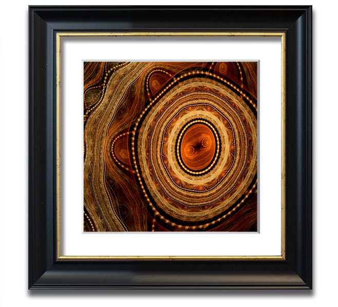 Aboriginal Tribal Power Square Framed Print with intricate tribal designs in a stylish frame.