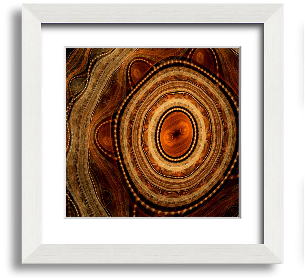 Aboriginal Tribal Power Square Framed Print with intricate tribal designs in a stylish frame.