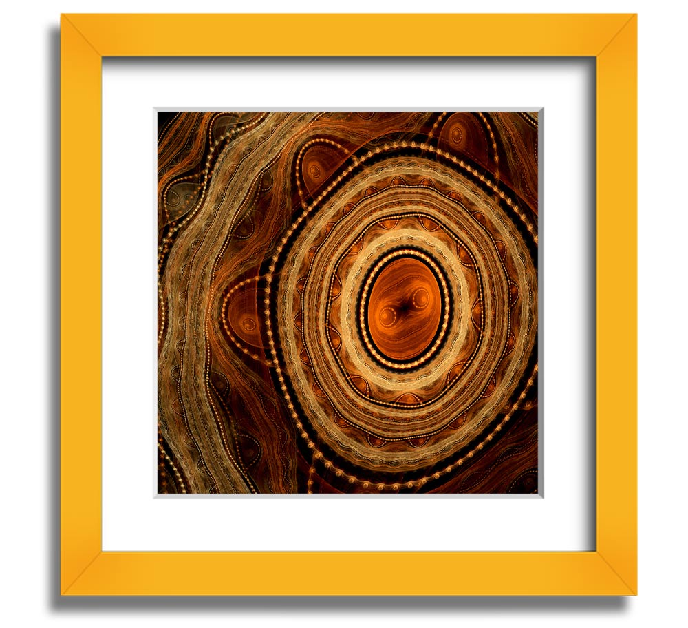 Aboriginal Tribal Power Square Framed Print with intricate tribal designs in a stylish frame.