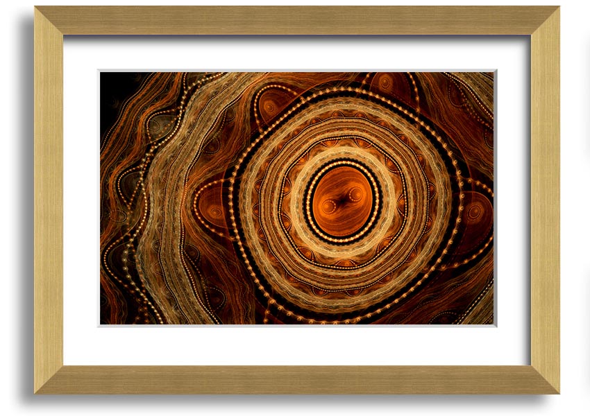 Framed Aboriginal Tribal Power print showcasing intricate patterns and vibrant colors, ready to hang.