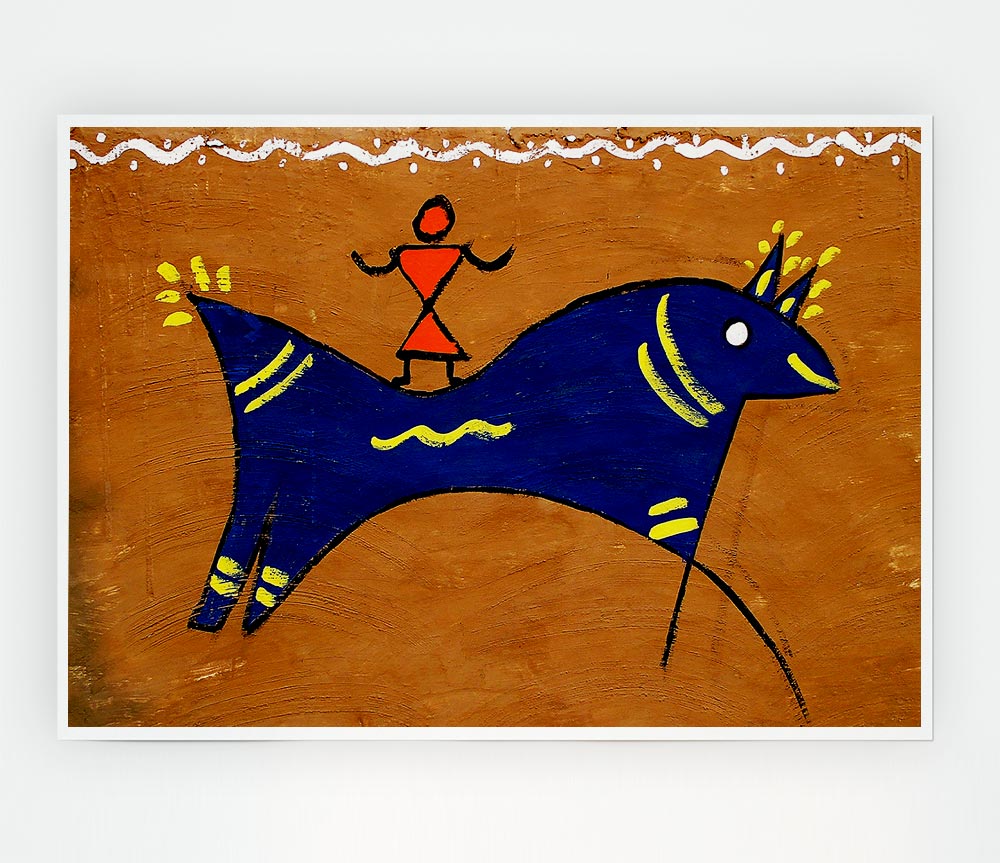 Aborigional Animal Of Peace poster on high-quality canvas, showcasing vibrant colors and intricate designs.