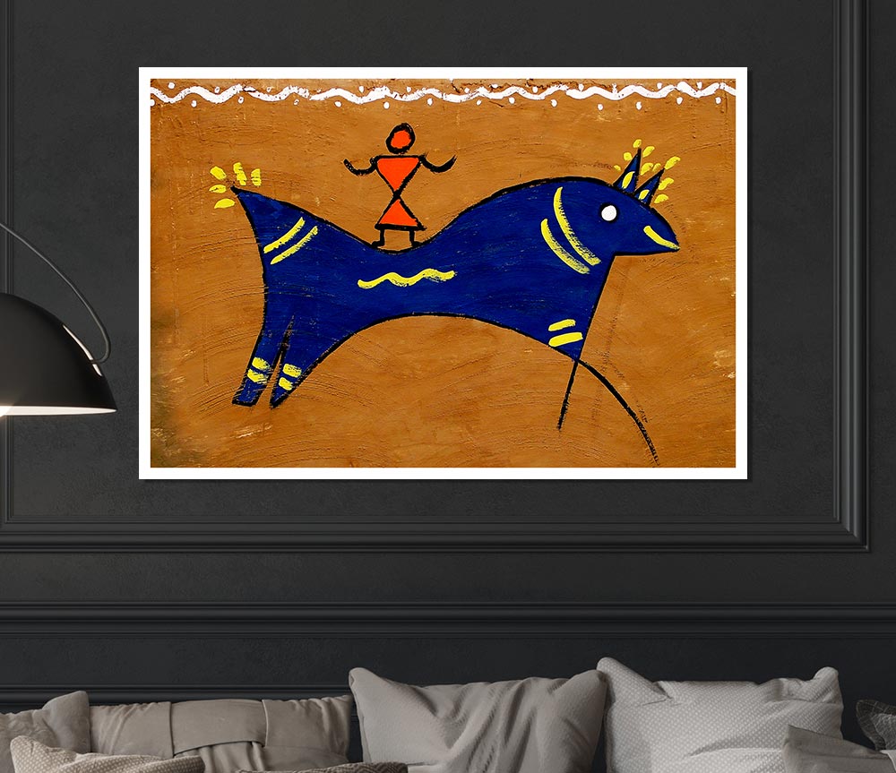 Aborigional Animal Of Peace poster on high-quality canvas, showcasing vibrant colors and intricate designs.