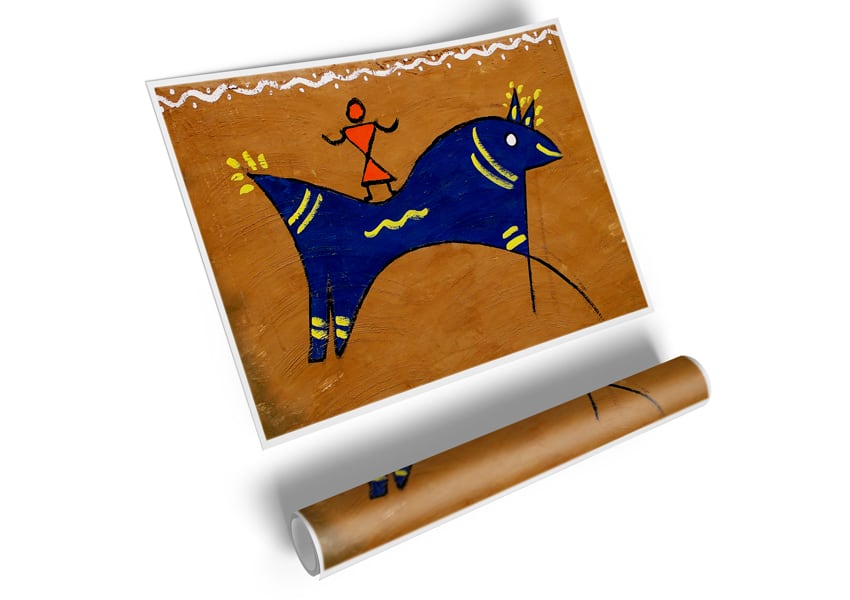 Aborigional Animal Of Peace poster on high-quality canvas, showcasing vibrant colors and intricate designs.