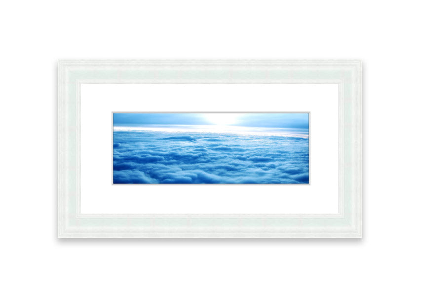 Above The Clouds 2 framed print showcasing a serene Cornwall landscape, elegantly framed and ready to hang.