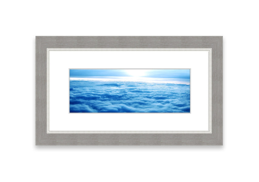 Above The Clouds 2 framed print showcasing a serene Cornwall landscape, elegantly framed and ready to hang.