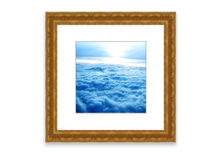 Above The Clouds 2 framed print showcasing a serene Cornwall landscape, elegantly framed and ready to hang.