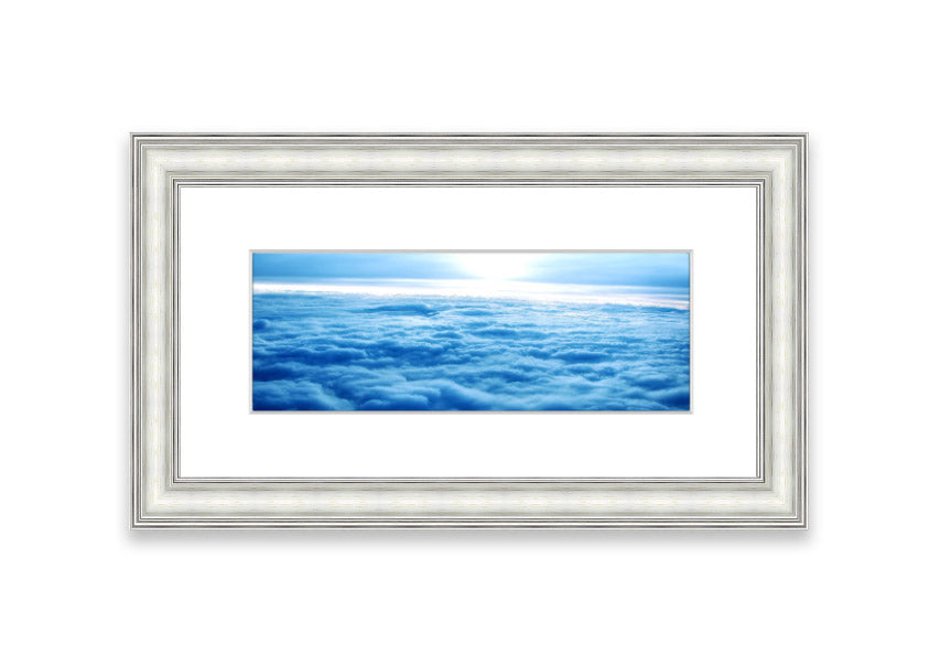 Above The Clouds 2 framed print showcasing a serene Cornwall landscape, elegantly framed and ready to hang.