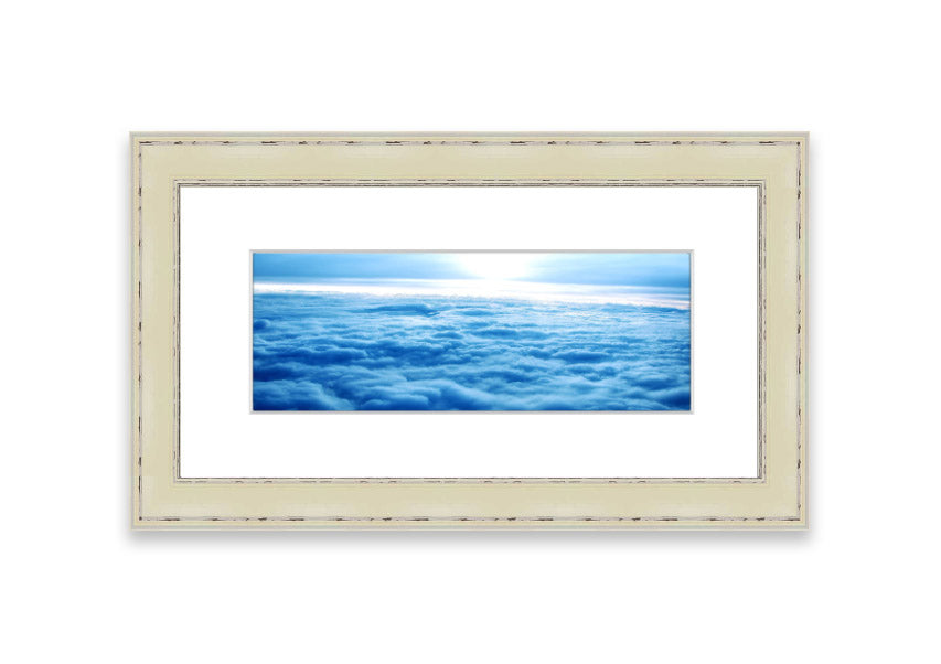 Above The Clouds 2 framed print showcasing a serene Cornwall landscape, elegantly framed and ready to hang.