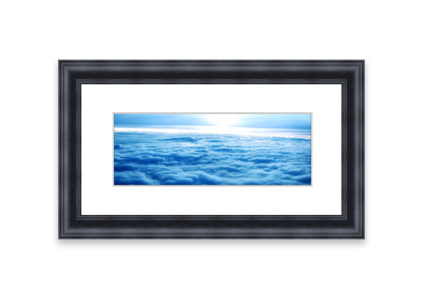 Above The Clouds 2 framed print showcasing a serene Cornwall landscape, elegantly framed and ready to hang.