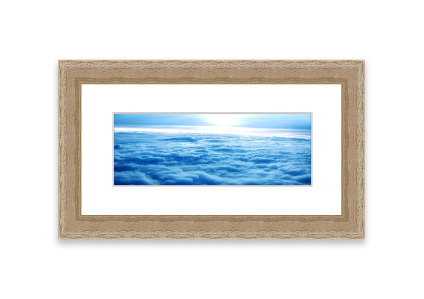 Above The Clouds 2 framed print showcasing a serene Cornwall landscape, elegantly framed and ready to hang.