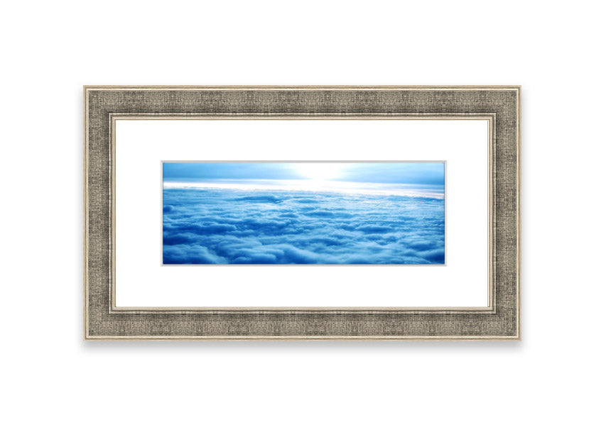 Above The Clouds 2 framed print showcasing a serene Cornwall landscape, elegantly framed and ready to hang.