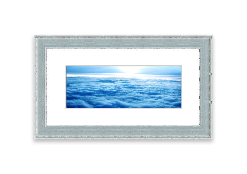 Above The Clouds 2 framed print showcasing a serene Cornwall landscape, elegantly framed and ready to hang.