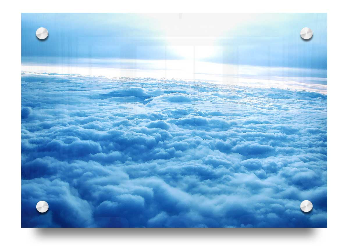 Above The Clouds 2 acrylic print showcasing vibrant colors on 5mm thick acrylic glass, ready to hang.