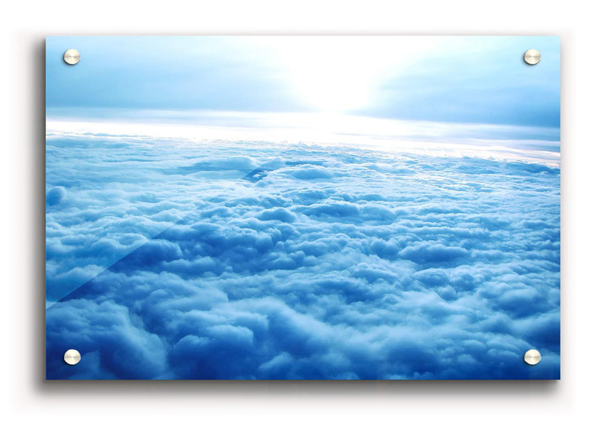 Above The Clouds 2 acrylic print showcasing vibrant colors on 5mm thick acrylic glass, ready to hang.