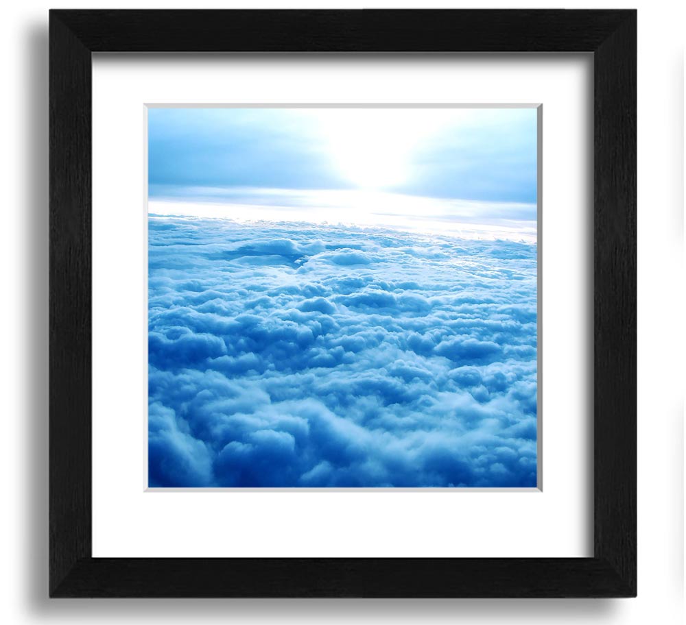 Above The Clouds Square Framed Print in multiple frame colors, handmade in the UK, ready to hang.