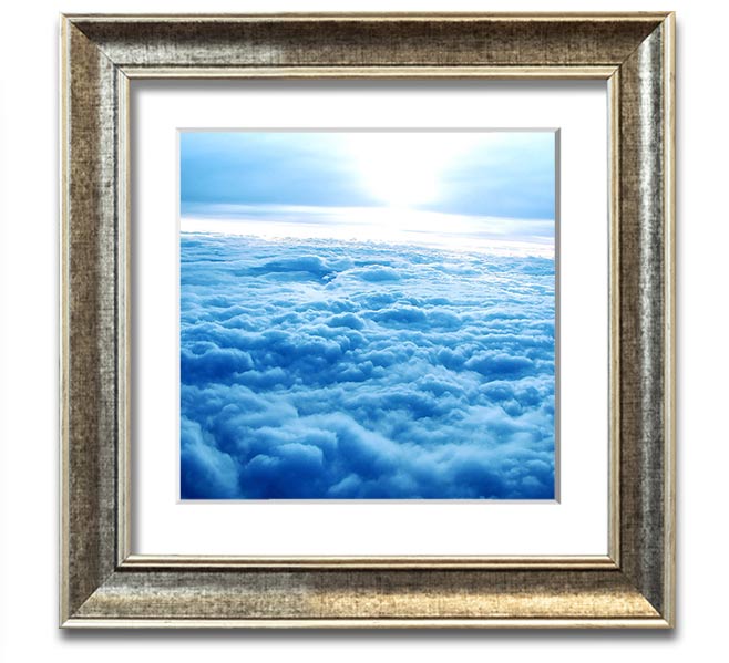 Above The Clouds Square Framed Print in multiple frame colors, handmade in the UK, ready to hang.