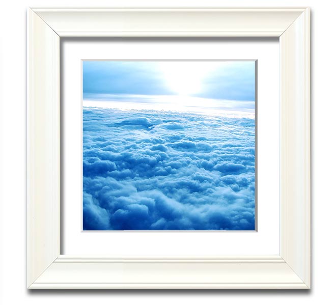 Above The Clouds Square Framed Print in multiple frame colors, handmade in the UK, ready to hang.