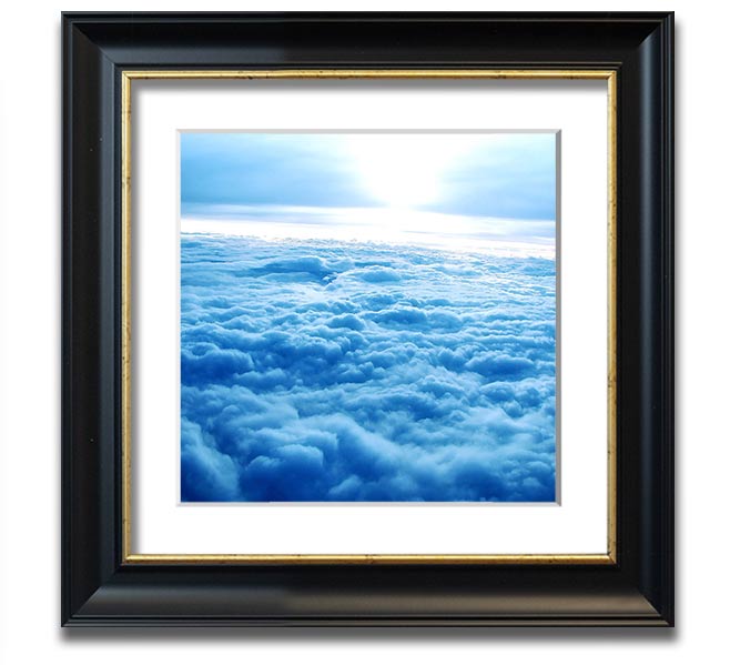 Above The Clouds Square Framed Print in multiple frame colors, handmade in the UK, ready to hang.