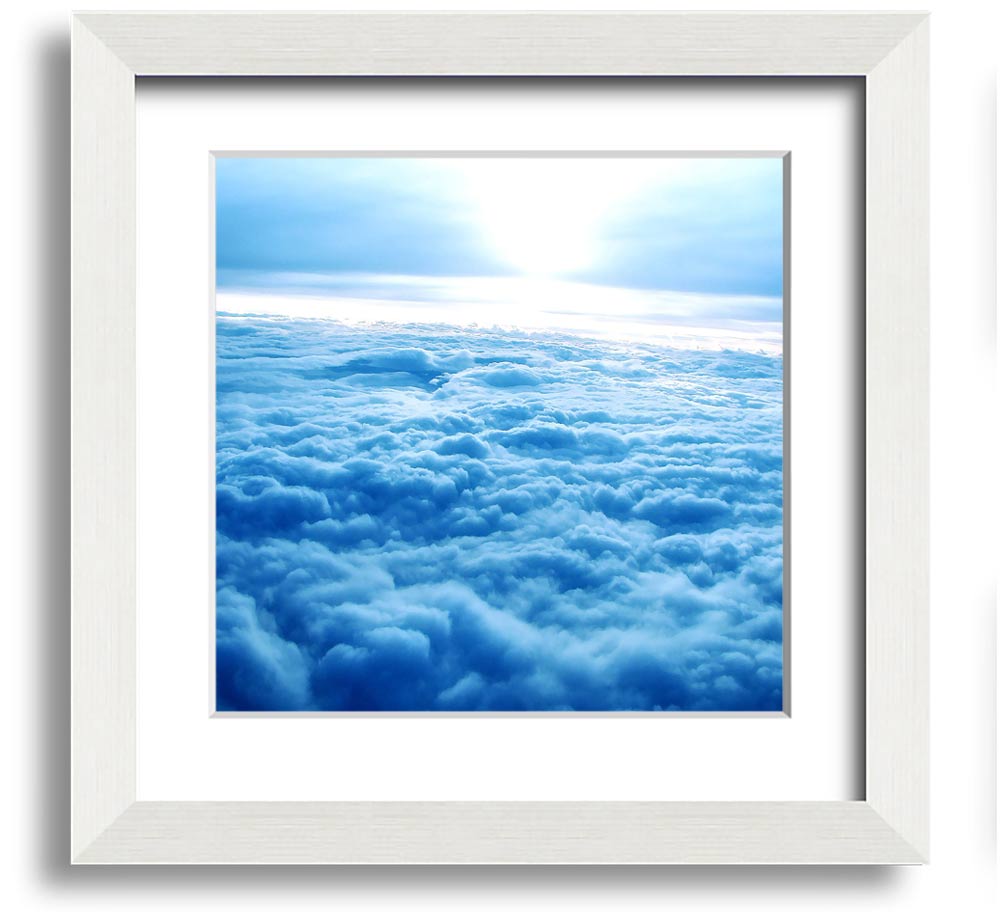 Above The Clouds Square Framed Print in multiple frame colors, handmade in the UK, ready to hang.