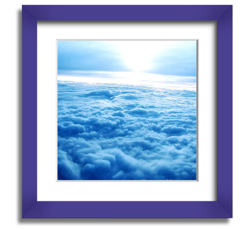 Above The Clouds Square Framed Print in multiple frame colors, handmade in the UK, ready to hang.