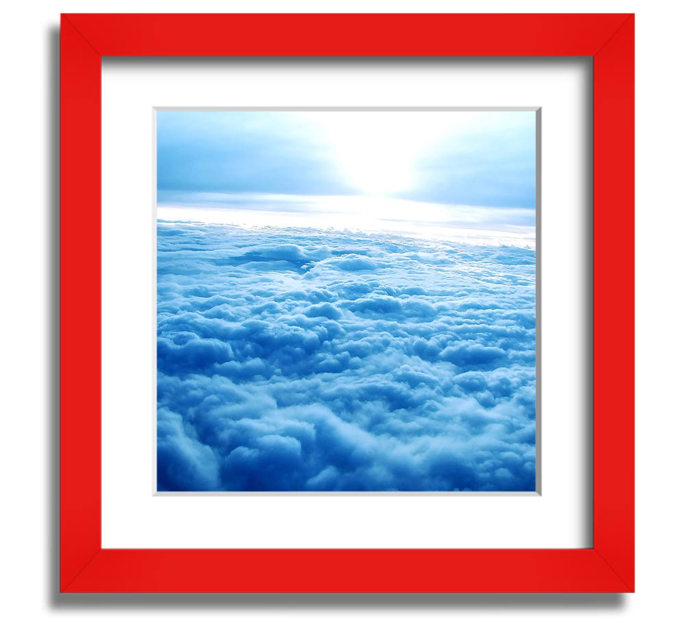 Above The Clouds Square Framed Print in multiple frame colors, handmade in the UK, ready to hang.