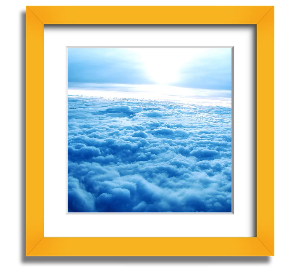 Above The Clouds Square Framed Print in multiple frame colors, handmade in the UK, ready to hang.