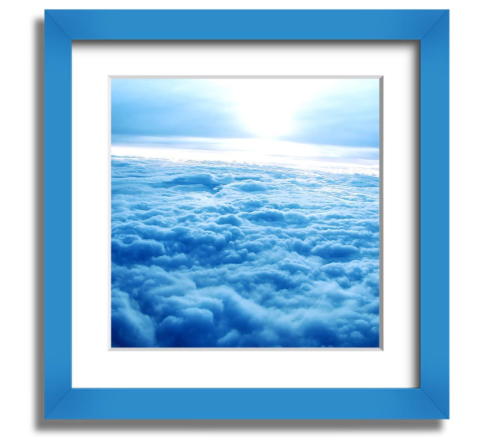 Above The Clouds Square Framed Print in multiple frame colors, handmade in the UK, ready to hang.