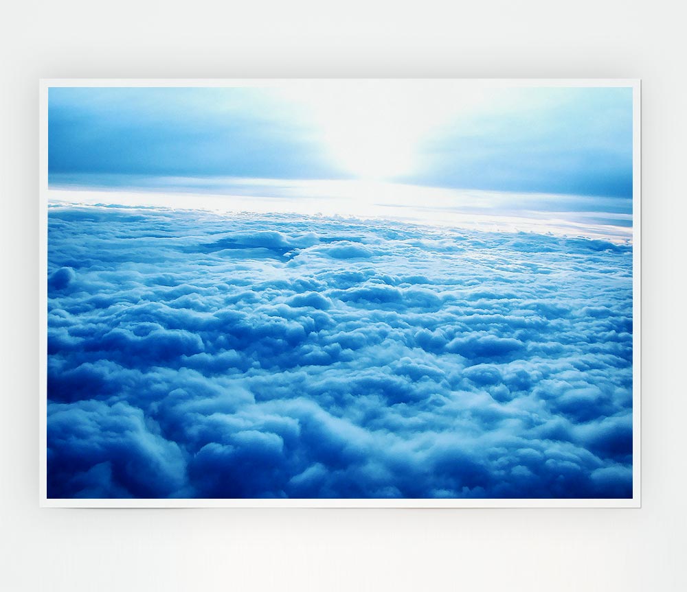 Above The Clouds canvas poster featuring serene cloud imagery, perfect for home decor.