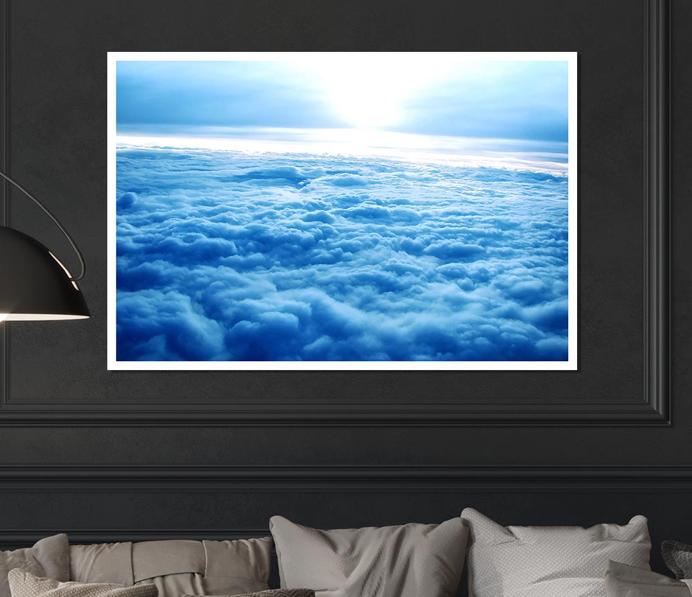 Above The Clouds canvas poster featuring serene cloud imagery, perfect for home decor.