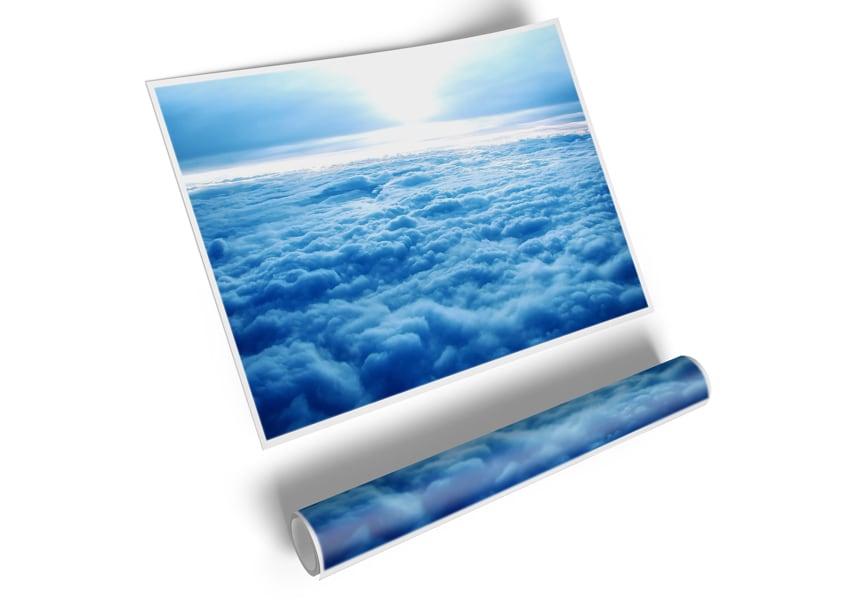 Above The Clouds canvas poster featuring serene cloud imagery, perfect for home decor.