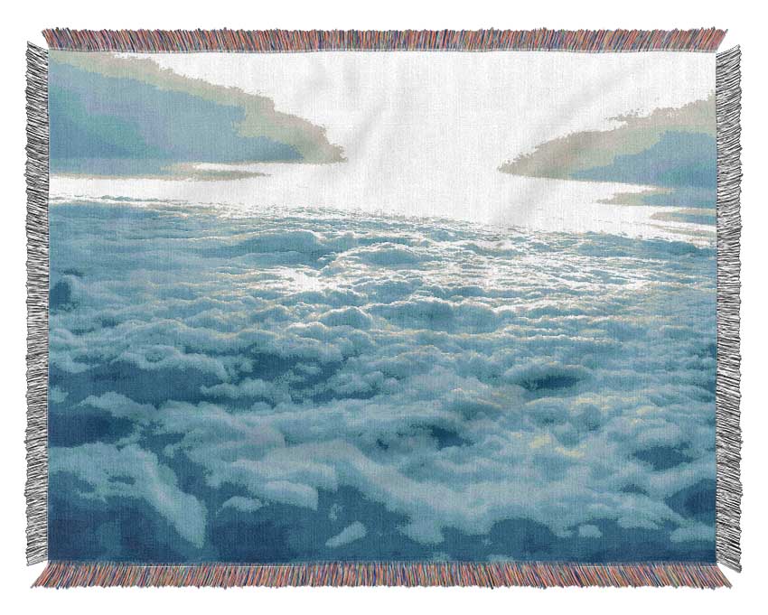 Above The Clouds throw blanket made from 100% cotton, featuring a luxurious thermal weave design, perfect for enhancing home decor.