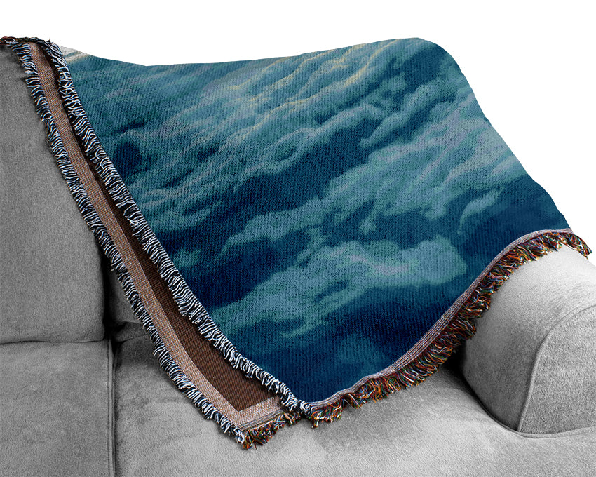 Above The Clouds throw blanket made from 100% cotton, featuring a luxurious thermal weave design, perfect for enhancing home decor.