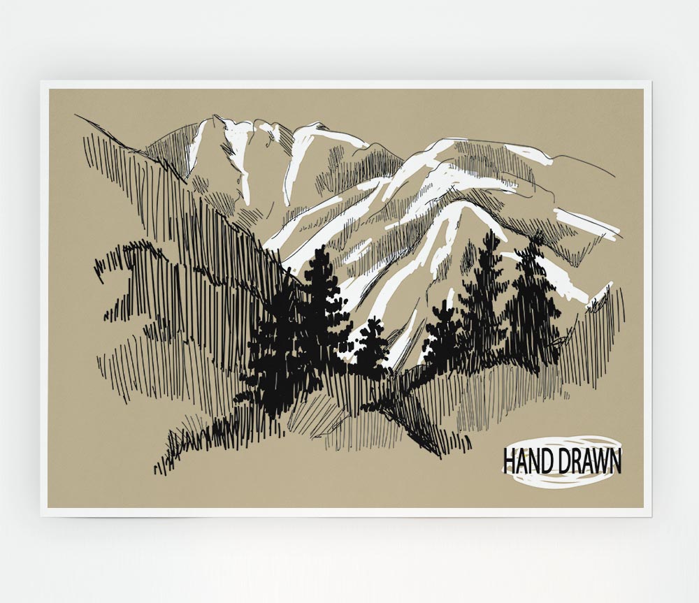 A beautiful canvas poster featuring snowy cliffs, showcasing nature's majestic beauty.