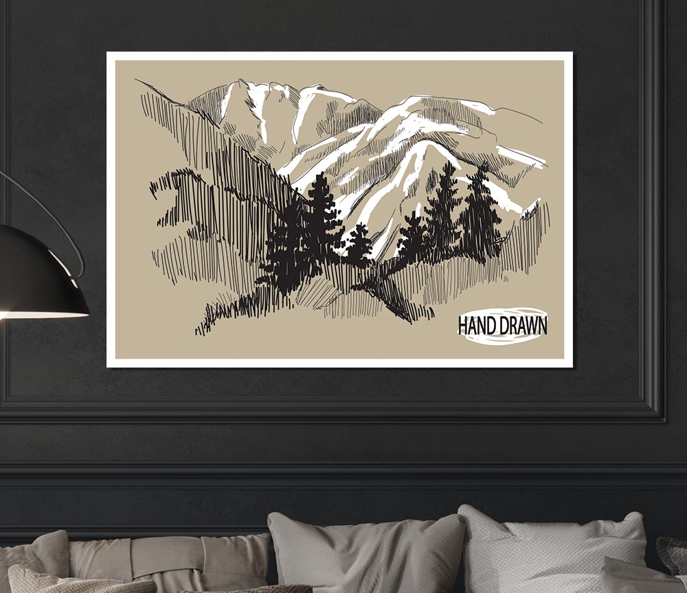 A beautiful canvas poster featuring snowy cliffs, showcasing nature's majestic beauty.