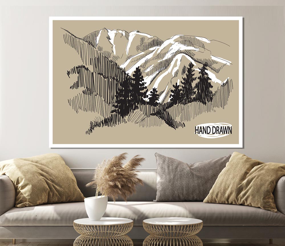 A beautiful canvas poster featuring snowy cliffs, showcasing nature's majestic beauty.